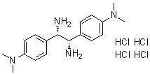 (1S,2S)-1,2-二[4-(二甲基氨基)苯基]-1,2-乙二胺四盐酸盐分子结构 (CAS 1052707-21-7)