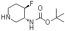 structure of CAS# 1052713-47-9, N-[(3R,4R)-4-氟-3-哌啶基]氨基甲酸叔丁酯