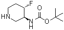 N-[(3S,4S)-4-氟-3-哌啶基]氨基甲酸叔丁酯分子结构 (CAS 1052713-48-0)