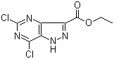 structure of CAS# 1053656-63-5, Ethyl 5,7-dichloro-1H-pyrazolo[4,3-d]pyrimidine-3-carboxylate