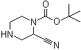 2-氰基哌嗪-1-羧酸叔丁酯分子结构 (CAS 1053656-76-0)