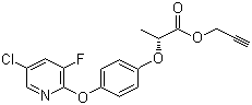CAS # 105512-06-9, Clodinafop-propargyl, Propynyl (R)-2-[4-[(5-chloro-3-fluoro-2-pyridinyl)oxy]phenoxy]propanoate, Topik, CGA-184927