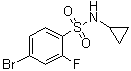 structure of CAS# 1055995-89-5, 4-Bromo-N-cyclopropyl-2-fluorobenzenesulfonamide