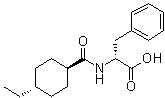 反式-N-[(4-乙基环己基)羰基]-D-苯丙氨酸分子结构 (CAS 105746-45-0)