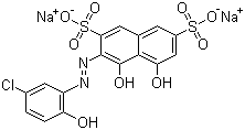 CAS 登录号：1058-92-0, 媒介蓝 13, 铬蓝 SE, 3-[(5-氯-2-羟基苯基)偶氮]-4,5-二羟基-2,7-萘二磺酸二钠盐