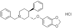 反式-(-)-3-[(1,3-苯并二氧戊环-5-基氧基)甲基]-4-苯基-1-(苄基)哌啶盐酸盐分子结构 (CAS 105813-39-6)