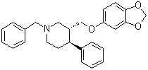 反式-(-)-3-[(1,3-苯并二氧杂环戊烯-5-基氧基)甲基]-4-苯基-1-苄基哌啶分子结构 (CAS 105813-40-9)