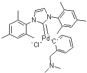 氯(1,3-二均三甲苯基咪唑-2-亚基)(N,N-二甲基苄基胺)钯(II)分子结构 (CAS 1058661-78-1)