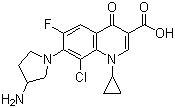 CAS # 105956-97-6, Clinafloxacin, 7-(3-Amino-1-pyrrolidinyl)-1-cyclopropyl-6-fluoro-8-chloro-1,4-dihydro-4-oxo-3-quinolinecarboxylic acid