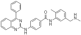 N-[2-Methyl-5-[(methylamino)methyl]phenyl]-4-[(4-phenylquinazolin-2-yl)amino]benzamide molecular structure (CAS 1059734-66-5)