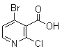 4-溴-2-氯-3-吡啶羧酸分子结构 (CAS 1060805-68-6)
