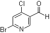 6-溴-4-氯-3-吡啶甲醛分子结构 (CAS 1060811-24-6)