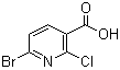 6-溴-2-氯-3-吡啶羧酸分子结构 (CAS 1060815-67-9)