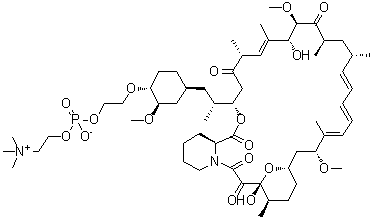 42-O-[2-[[Hydroxy[2-(trimethylammonio)ethoxy]phosphinyl]oxy]ethyl]rapamycin inner salt molecular structure (CAS 1062645-51-5)