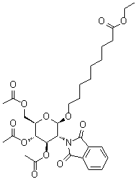 CAS # 106445-23-2, 9-[[3,4,6-Tri-O-acetyl-2-deoxy-2-(1,3-dihydro-1,3-dioxo-2H-isoindol-2-yl)-beta-D-glucopyranosyl]oxy]nonanoic acid ethyl ester