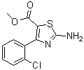 structure of CAS# 1065074-40-9, 2-Amino-4-(2-chlorophenyl)-5-thiazolecarboxylic acid methyl ester