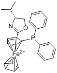 structure of CAS# 1065474-88-5, (2S)-1-[(4R)-4,5-二氢-4-(1-甲基乙基)-2-恶唑基]-2-(二苯基膦基)二茂铁
