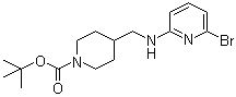 structure of CAS# 1065484-37-8, 4-[[(6-Bromo-2-pyridinyl)amino]methyl]-1-piperidinecarboxylic acid tert-butyl ester