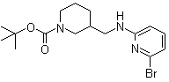 3-[[(6-溴-2-吡啶基)氨基]甲基]-1-哌啶甲酸叔丁酯分子结构 (CAS 1065484-38-9)