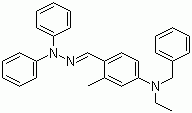 2-甲基-4-(N-乙基-N-苄基)氨基苯甲醛-1,1-二苯腙分子结构 (CAS 106618-38-6)