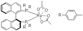 二乙酸[(1S)-[1,1'-联萘]-2,2'-二基双[二(4-甲基苯基)膦]]钌分子结构 (CAS 106681-15-6)