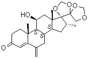 11beta-羟基-16alpha-甲基-6-亚甲基-17,20:20,21-二(亚甲二氧基)-孕甾-4-烯-3-酮分子结构 (CAS 106712-27-0)