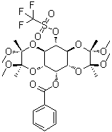 1,6-O-[(1R,2R)-1,2-二甲氧基-1,2-二甲基-1,2-乙二基]-3,4-O-[(1S,2S)-1,2-二甲氧基-1,2-二甲基-1,2-乙二基]-myo-肌醇 5-苯甲酸酯 2-(1,1,1-三氟甲烷磺酸酯)分子结构 (CAS 1068089-34-8)