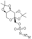 2,3:4,5-二-O-(1-甲基亚乙基)-beta-D-吡喃果糖 1-叠氮基硫酸酯分子结构 (CAS 106881-35-0)