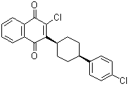 structure of CAS# 1071223-07-8, 2-Chloro-3-[cis-4-(4-chlorophenyl)cyclohexyl]-1,4-naphthalenedione