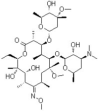 6-O-甲基-红霉素 9-(O-甲基肟)分子结构 (CAS 107216-09-1)
