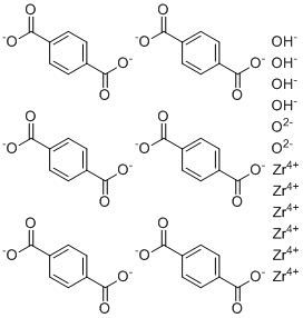 锆基1,4-苯二羧酸金属有机骨架材料(UiO-66)分子结构 (CAS 1072413-89-8)