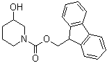 3-羟基-1-哌啶羧酸芴甲基酯分子结构 (CAS 1072502-05-6)