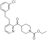CAS # 107256-32-6, Ethyl 4-[[3-[2-(3-chlorophenyl)ethyl]-2-pyridinyl]carbonyl]-1-piperidinecarboxylate