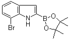 7-溴吲哚-2-硼酸频哪醇酯分子结构 (CAS 1072812-23-7)