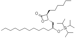 CAS 登录号：1072902-84-1, (3S,4S)-3-己基-4-[(2S)-2-[[三(异丙基)硅烷基]氧基]十三烷基]-2-氧杂环丁酮