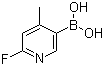 structure of CAS# 1072944-18-3, 2-Fluoro-4-methylpyridine-5-boronic acid