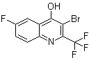 3-溴-6-氟-2-(三氟甲基)-4-喹啉醇分子结构 (CAS 1072944-66-1)