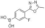 [3-氟-4-(5-甲基-1,3,4-恶二唑-2-基)苯基]硼酸分子结构 (CAS 1072945-71-1)
