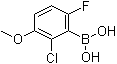B-(2-氯-6-氟-3-甲氧基苯基)硼酸分子结构 (CAS 1072945-77-7)