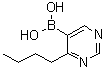 (4-丁基-5-嘧啶基)硼酸分子结构 (CAS 1072945-78-8)