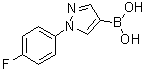 [1-(4-氟苯基)吡唑-4-基]硼酸分子结构 (CAS 1072945-89-1)