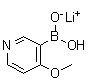 (4-甲氧基-3-吡啶基)硼酸单锂盐分子结构 (CAS 1072946-24-7)