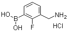 3-(氨基甲基)-2-氟苯基硼酸盐酸盐分子结构 (CAS 1072946-44-1)