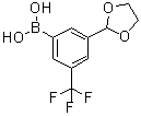 [3-(1,3-二氧杂环戊烷-2-基)-5-(三氟甲基)苯基]硼酸分子结构 (CAS 1072946-51-0)