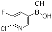 6-氯-5-氟吡啶-3-硼酸分子结构 (CAS 1072946-66-7)