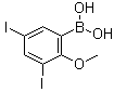 (3,5-二碘-2-甲氧基苯基)硼酸分子结构 (CAS 1072951-59-7)