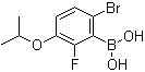 structure of CAS# 1072951-99-5, [6-Bromo-2-fluoro-3-(1-methylethoxy)phenyl]boronic acid