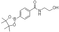 N-(2-羟基乙基)-4-(4,4,5,5-四甲基-1,3,2-二氧硼杂环戊烷-2-基)苯甲酰胺分子结构 (CAS 1073353-51-1)