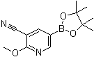 2-甲氧基-5-(4,4,5,5-四甲基-1,3,2-二氧杂环戊硼烷-2-基)烟腈分子结构 (CAS 1073354-05-8)
