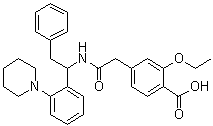 2-乙氧基-4-[2-氧代-2-[[2-苯基-1-[2-(1-哌啶基)苯基]乙基]氨基]乙基]苯甲酸分子结构 (CAS 107362-12-9)